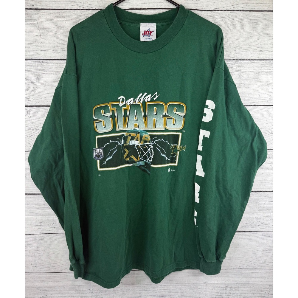 Vintage Dallas‎ Stars NHL Hockey Long Sleeve T Shirt Mens XLARGE